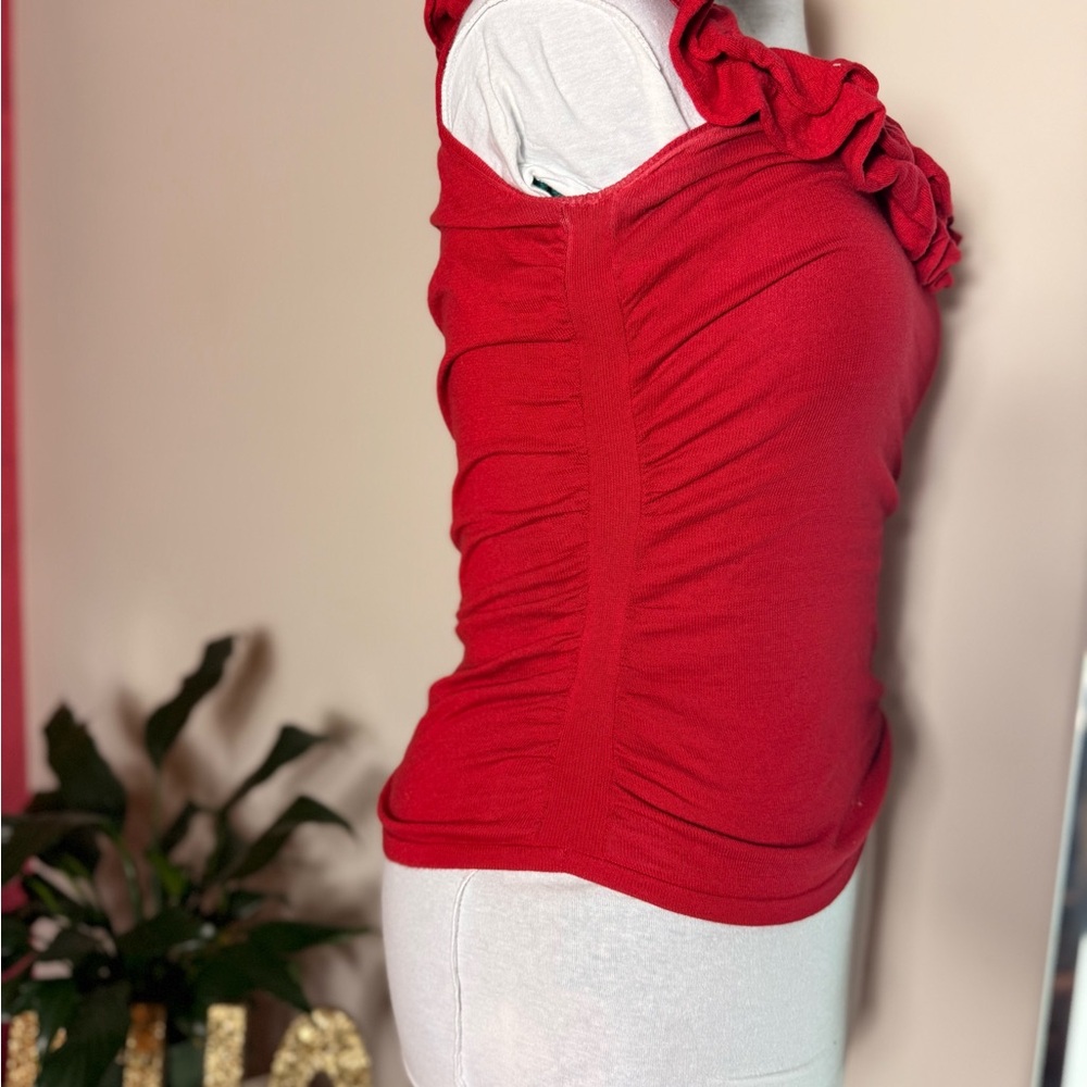 The Limited Red Ruffle Tank Top - Picture 2 of 4